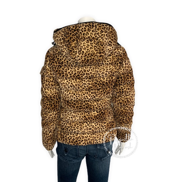 Moncler Bady Cheetah Print Hooded Down Coat Puffer - Picture 9 of 17